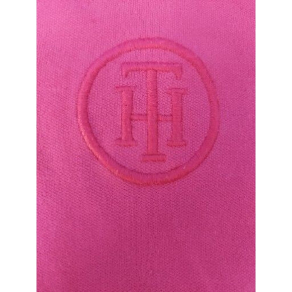 Tommy Hilfiger Women's Pink 1/4 zip Polo shirt Gold Zipper Preppy - Picture 8 of 9